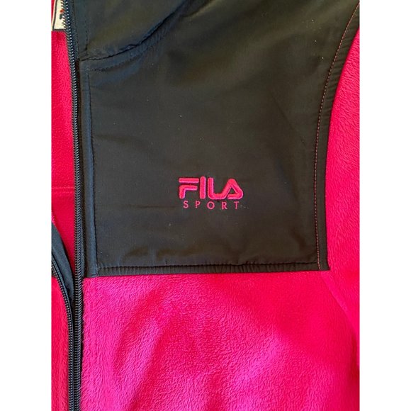 Fila Pink Fleece Sport Zip Up Jacket Womens S - Picture 3 of 8
